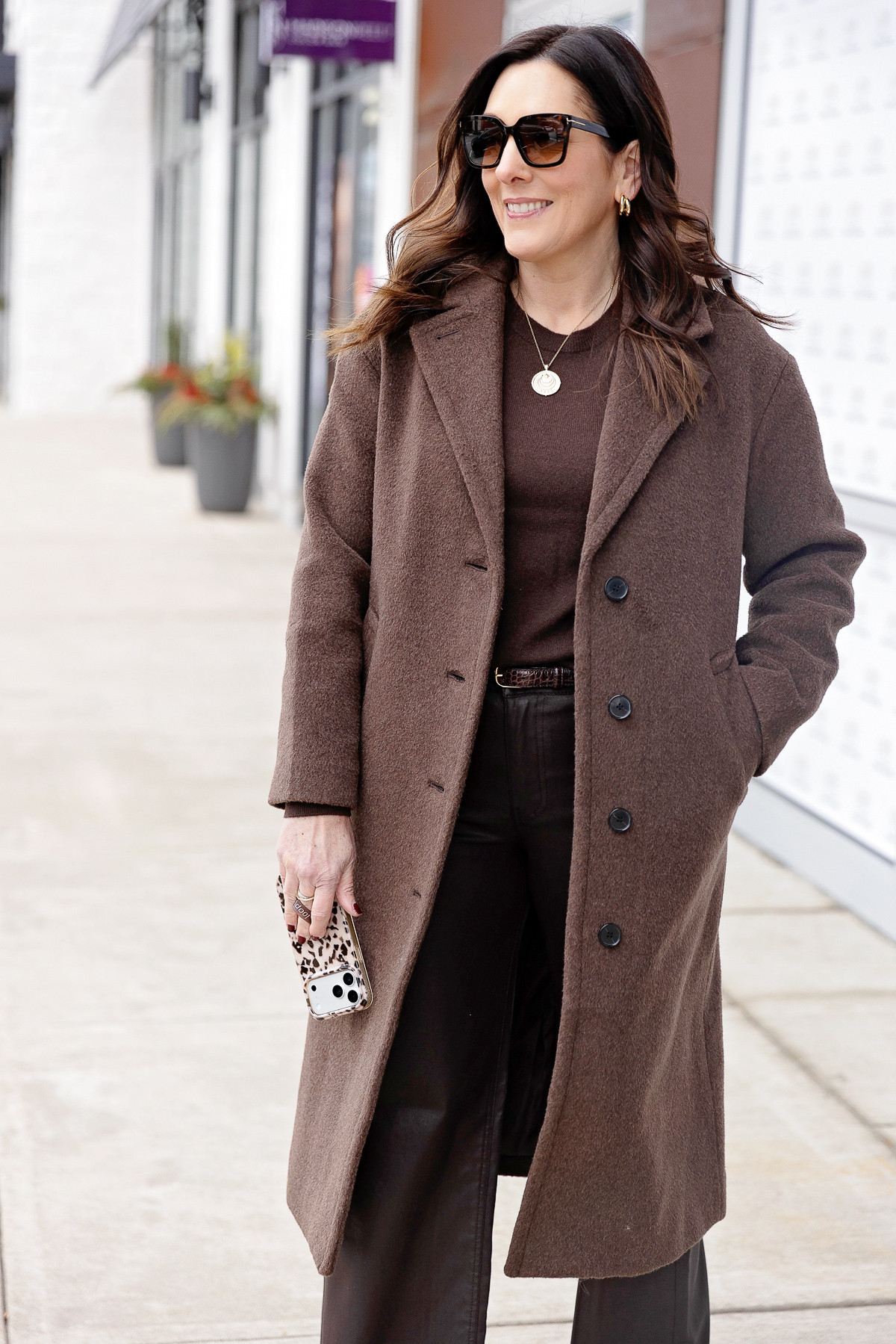Rich brown tones layered together always feel timeless. A great coat + flattering trousers is my go-to formula over 40. 

 #LTKSeasonal #LTKOver40 #LTKWorkwear