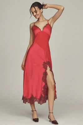 Bl-nk Hector Side-Slit Slip Midi Dress | Anthropologie (US)