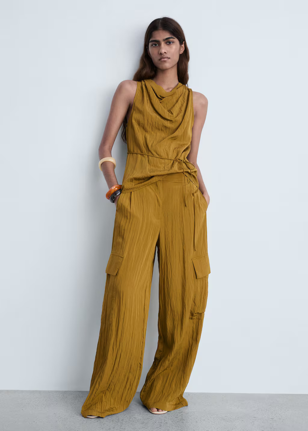 Textured bow top olive green - Women - M - MANGO | Mango (US/MX/AU)