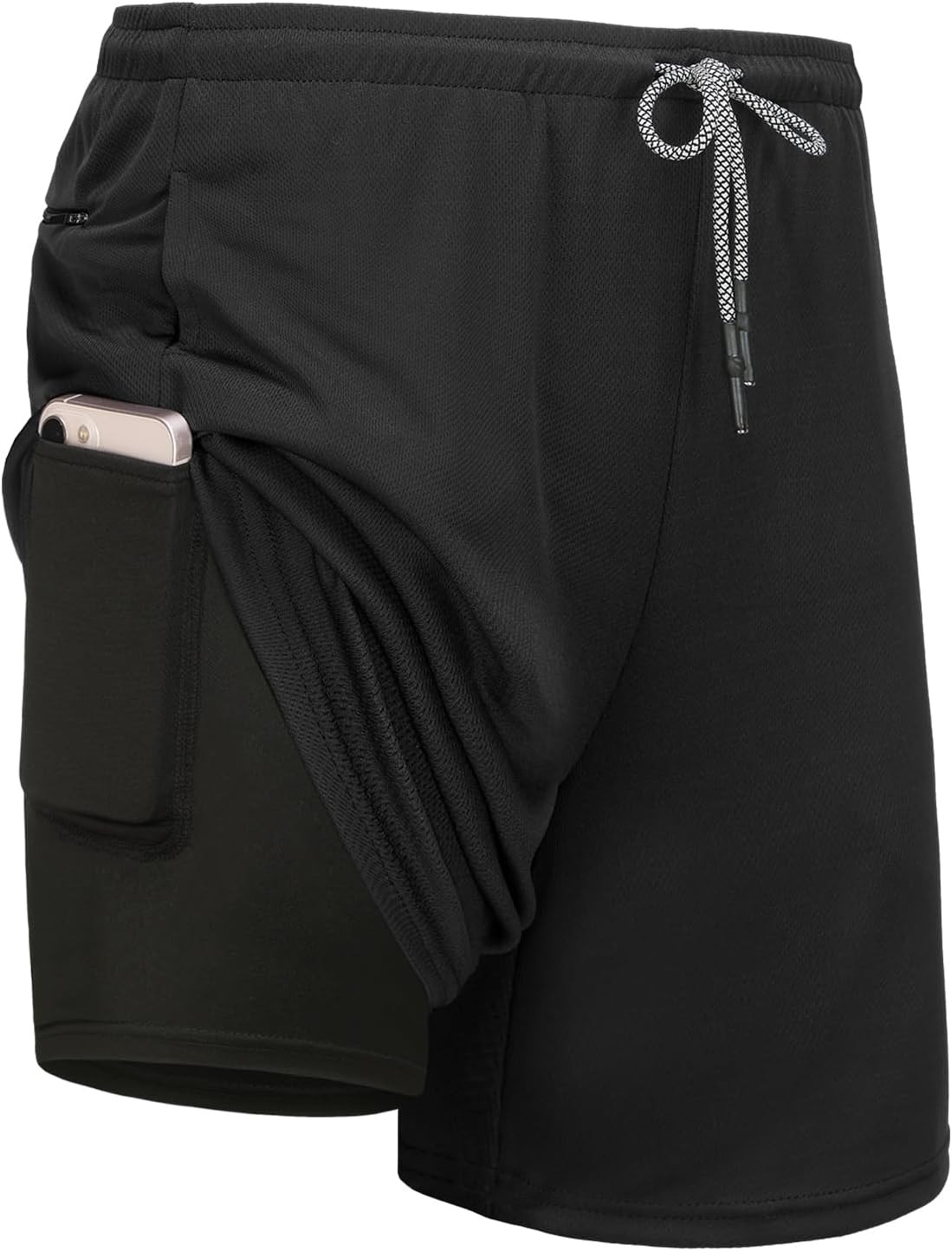 Kinglaman 1/4 Pack Men's 2 in 1 Lined Running Shorts Gym Athletic Shorts | Amazon (US)