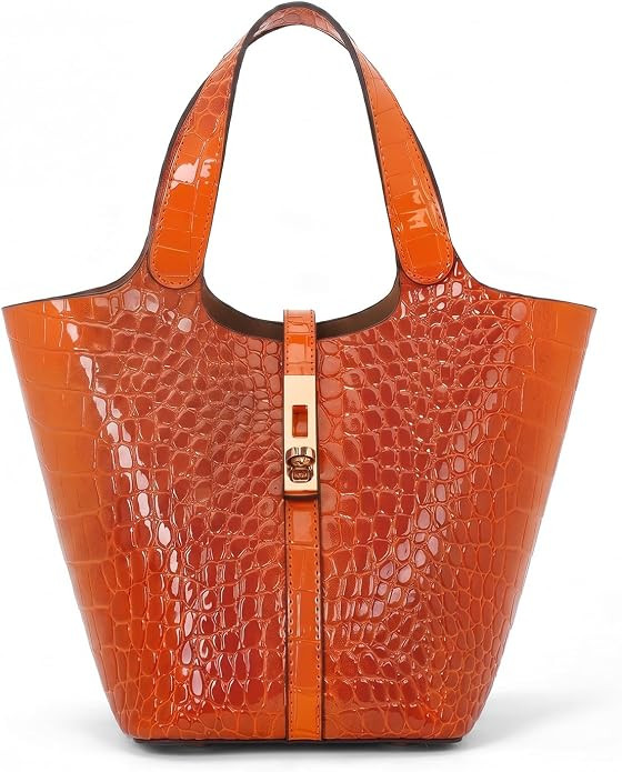 Tote Bag for Women Vegan Leather Bucket Purse for Women Top Handle Handbag Shoulder Bag with Deta... | Amazon (US)