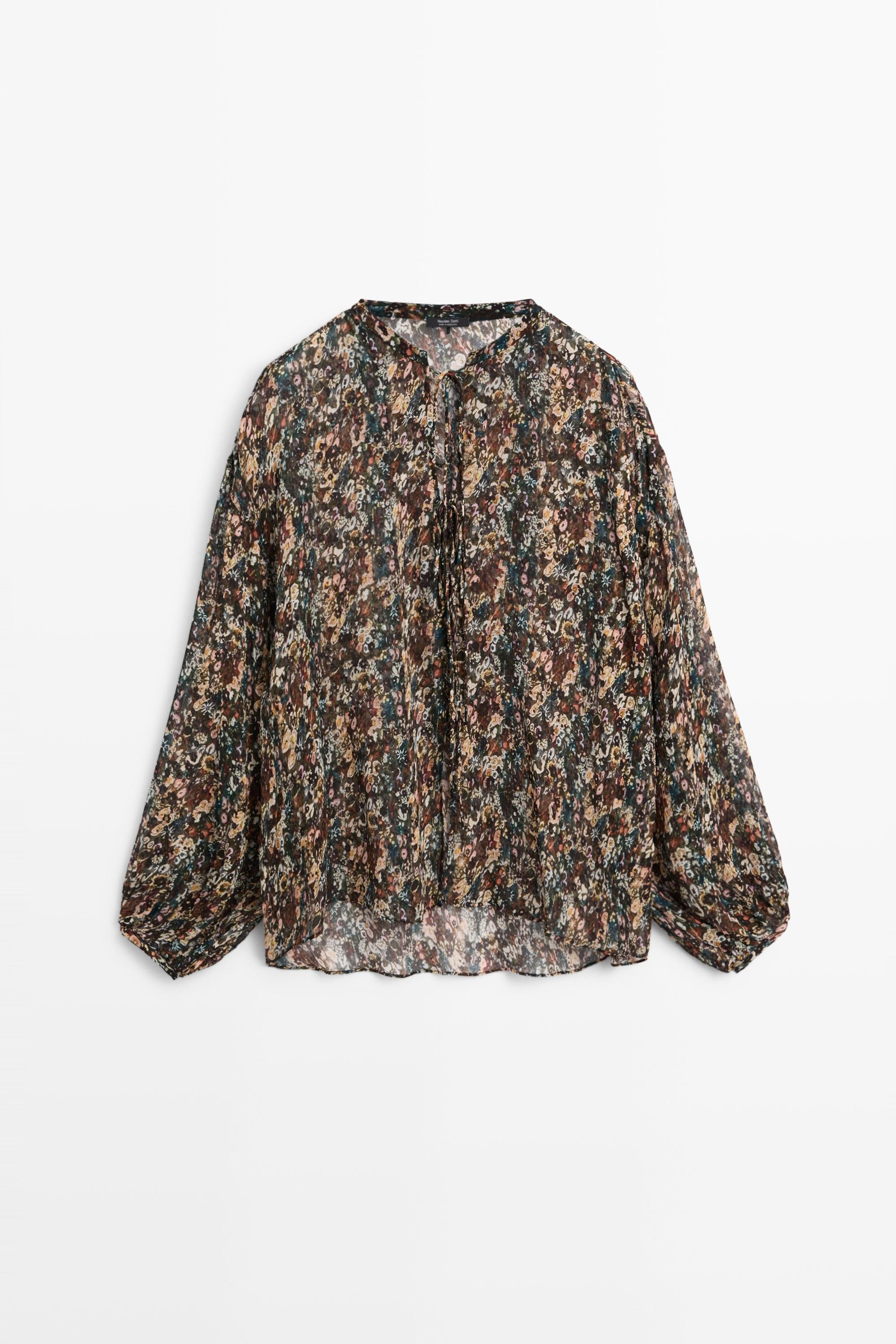 Printed flowing shirt | Massimo Dutti US