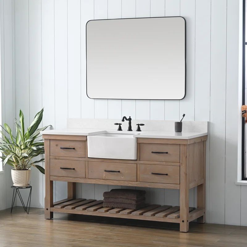 Horwich 60'' Single Bathroom Vanity with Engineered Stone Top | Wayfair North America