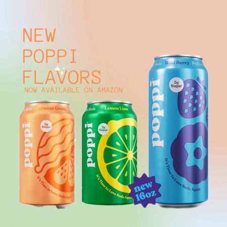 New Poppi Flavors Wild Berry, Lemon Lime, and Orange Cream now available to order on Amazon! 


for exposure:
where to find poppi, order poppi, new poppi flavors