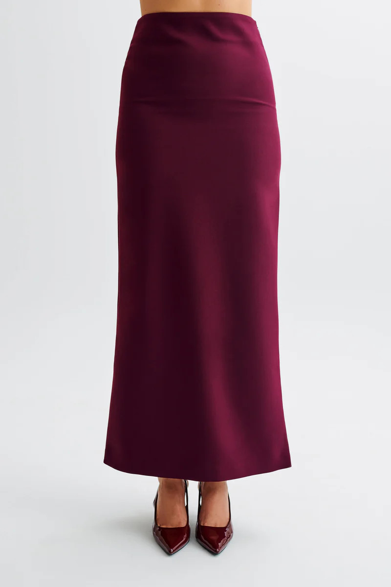 Micah Suiting Maxi Skirt - Plum | MESHKI US