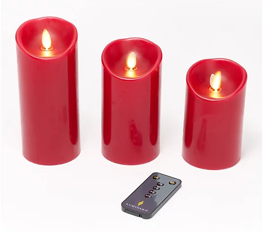 Luminara Set of 3 Assorted Pillars with Remote - QVC.com | QVC