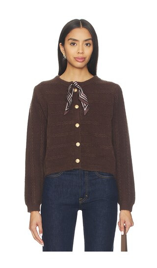 Agnes Scarf Sweater in Brown | Revolve Clothing (Global)