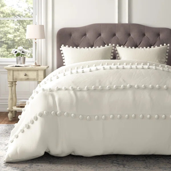 Montgomery Pom Pom Cotton Duvet Cover Set | Wayfair North America