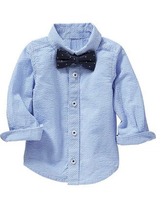 Old Navy Shirt & Tie Sets For Baby Size 12-18 M - Navy blue check | Old Navy US