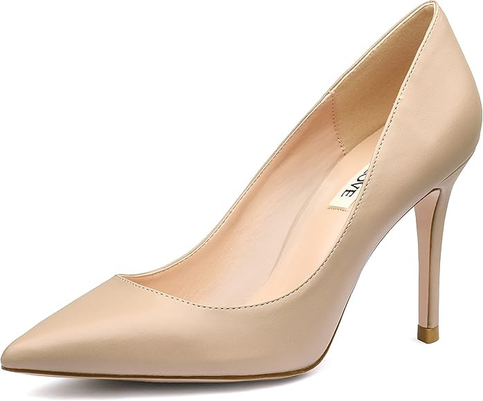 JOY IN LOVE Women's Pumps Shoes 3.5" High Heels Pointy Toe Stiletto Pumps | Amazon (US)