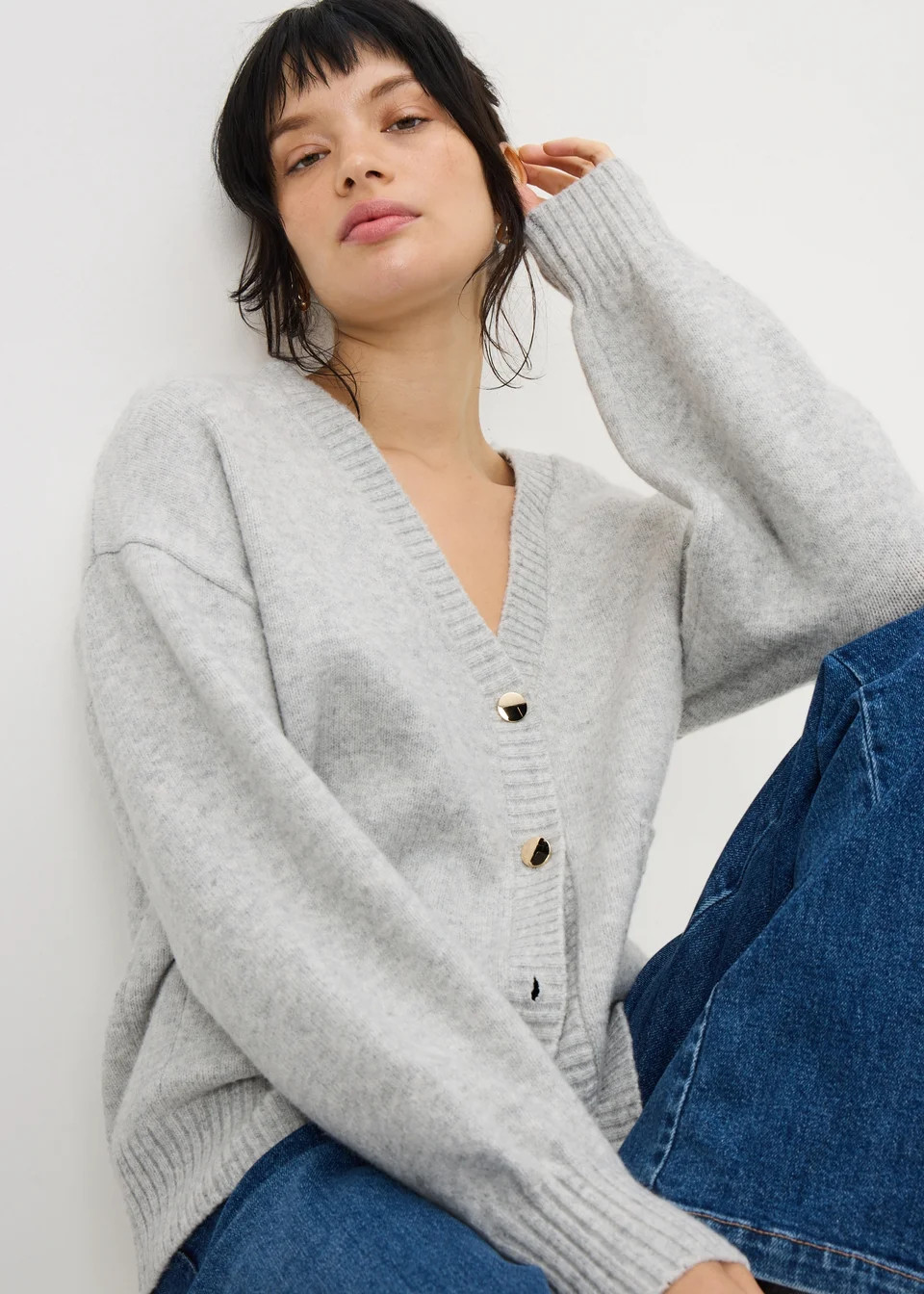 Grey Button Cardigan | Matalan (UK)
