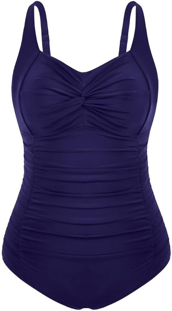 Hanna Nikole Damen Gro\u00dfe Gr\u00f6\u00dfen Einteiliger Badeanzug Bauchweg Bademode Swimsuit V... | Amazon (DE)