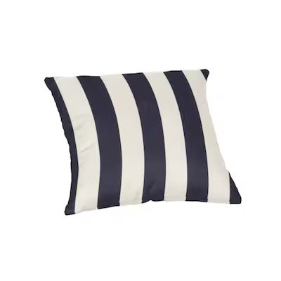 Sunbrella Pillows Striped Navy Square Throw Pillow | Lowe's