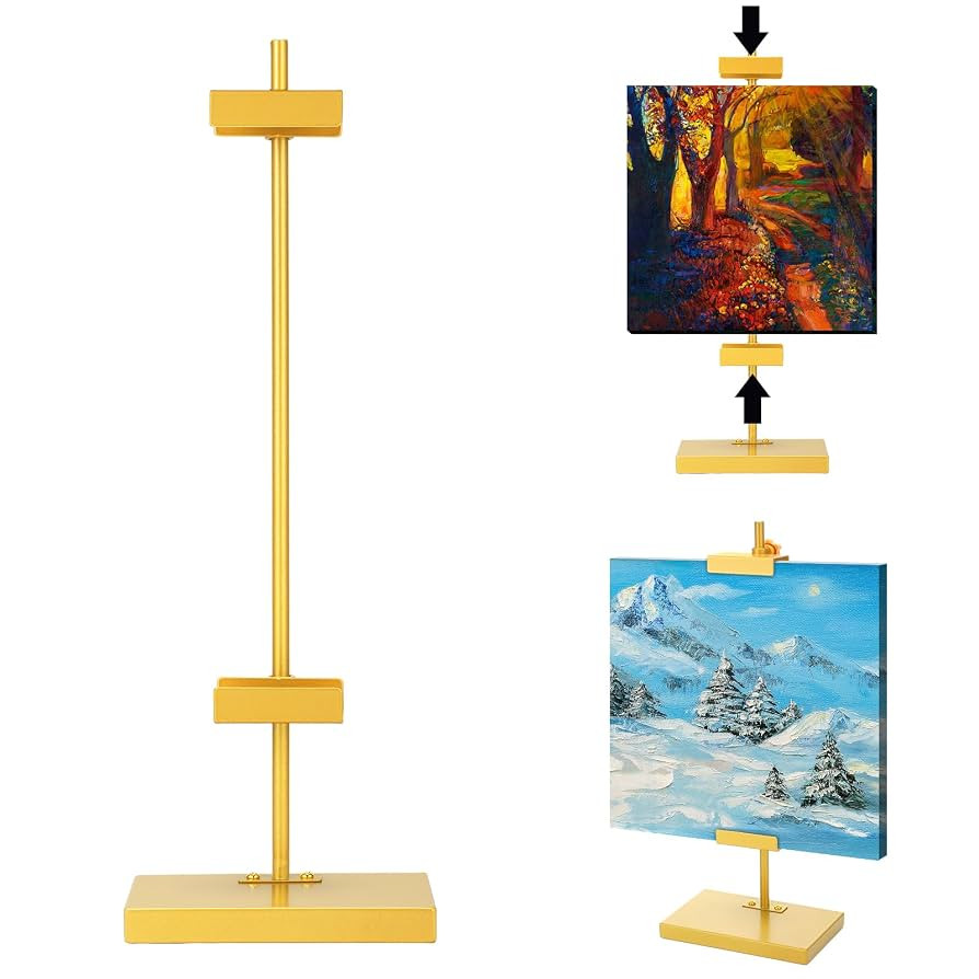 Gold Tabletop Picture Frame Easel Stand 16. 5 Inch Adjustable Metal Frames Holder Stand Table Dis... | Amazon (US)