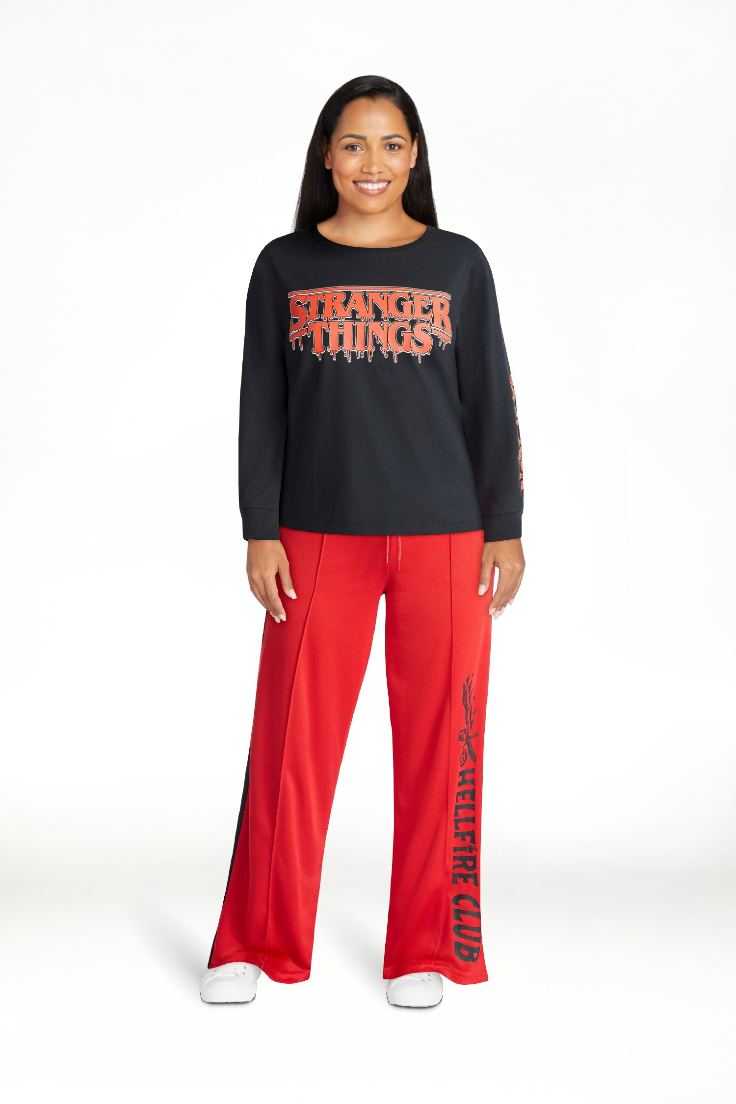 Stranger Things Graphic Cropped Tee with Long Sleeves, Women’s and Women’s Plus | Walmart (US)