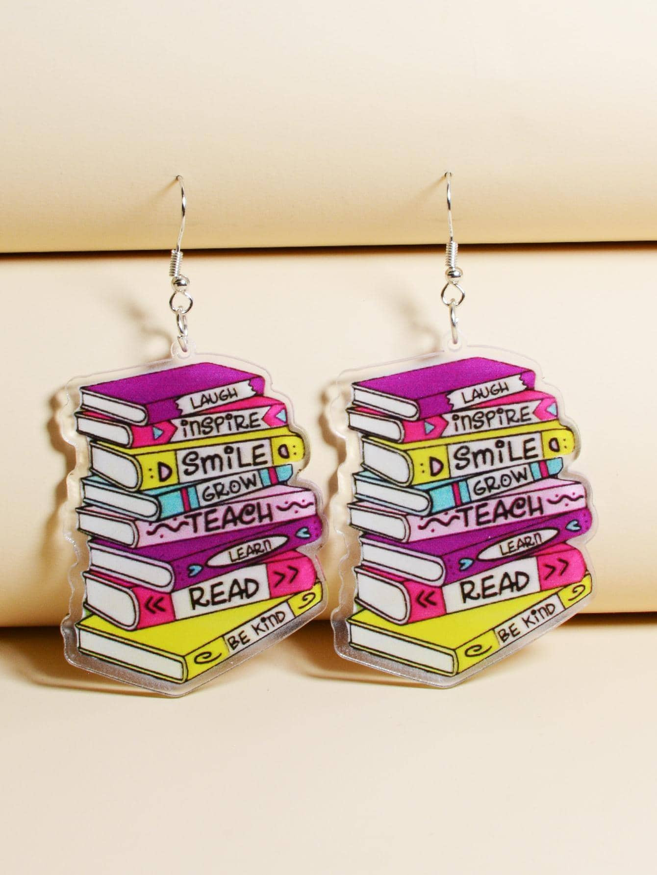 1pair Book Shaped Teacher's Day/Graduation Gift Drop Earrings For Women | SHEIN