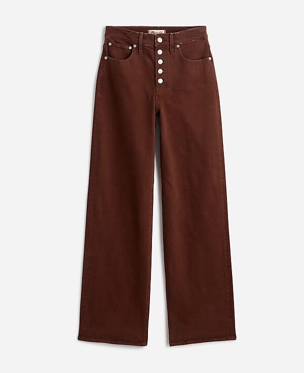 The Perfect Vintage Wide-Leg Jean in Dark Coffee: Button-Front Edition | Madewell