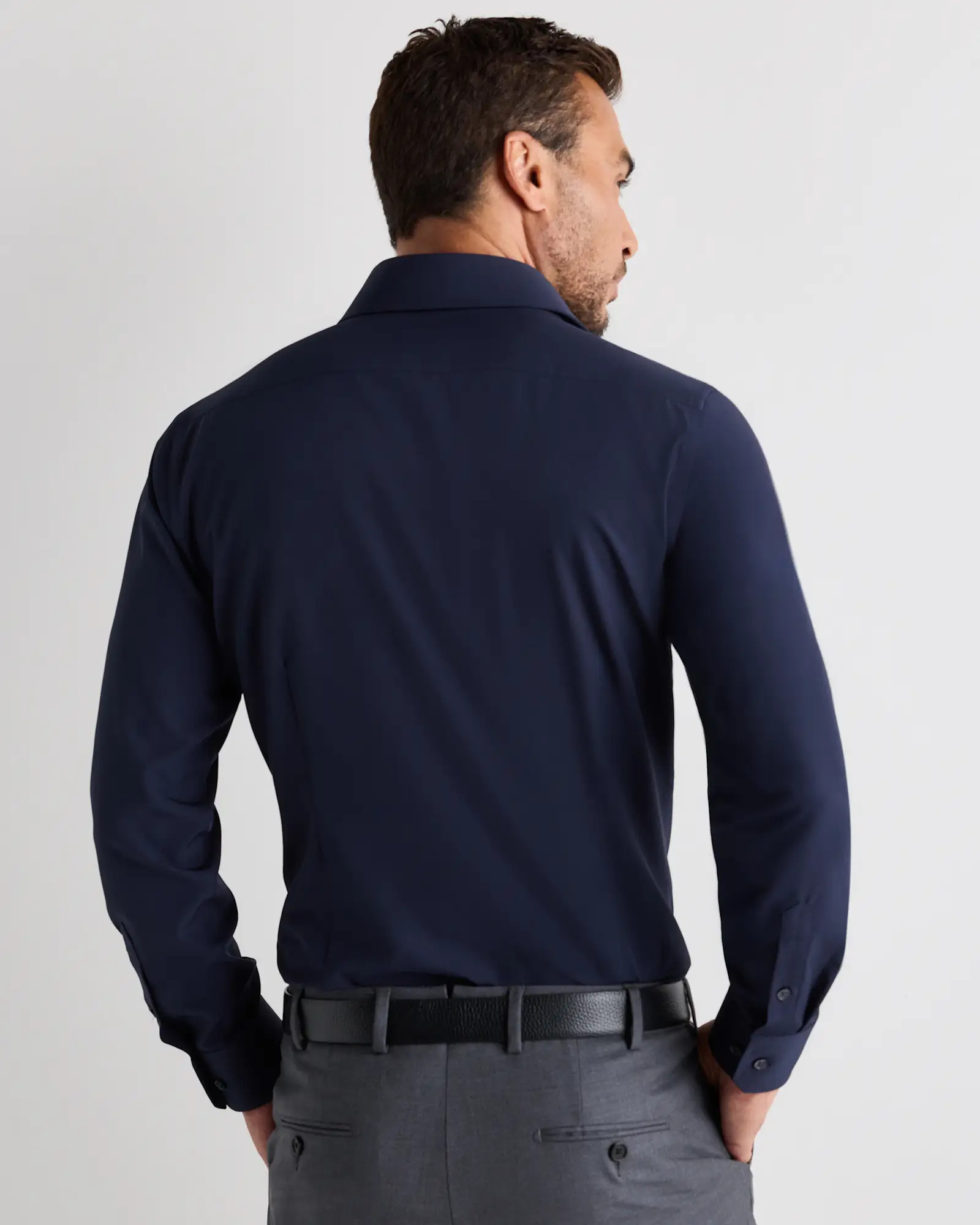 Performance Stretch Wrinkle-Free Dress Shirt		 		 		 		 		 in Navy | Quince