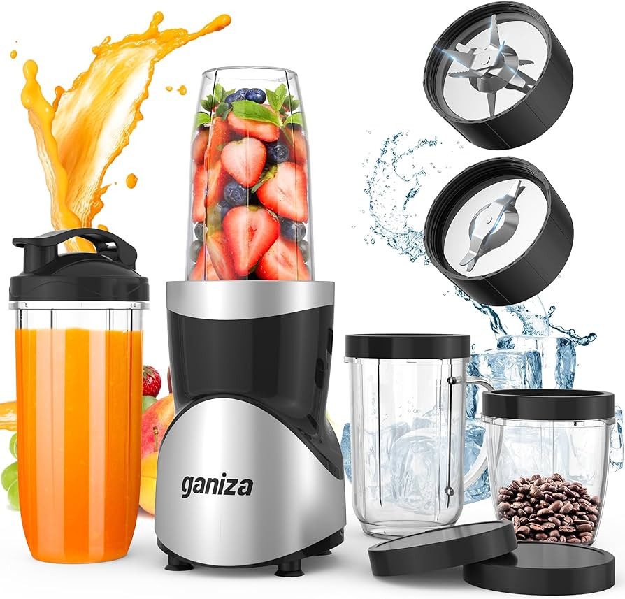 Ganiza Smoothie Blender, 900W Blenders for Shakes and Smoothies, 15-Piece Personal Blender and Gr... | Amazon (US)