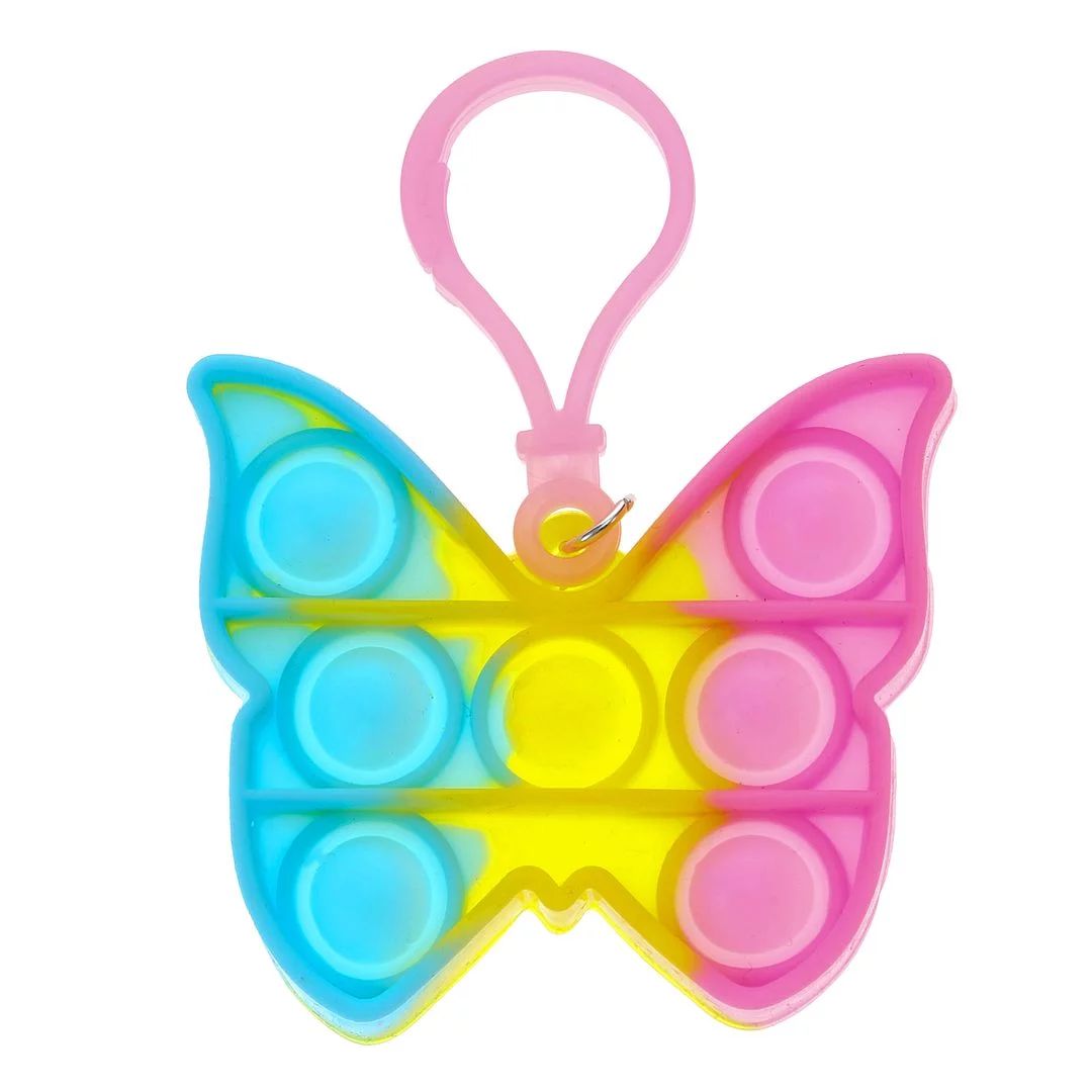 Wonder Nation Girl's Pop-It Fidget Toy Backpack/Bag Clip, Rainbow Multicolor, Butterfly - Walmart... | Walmart (US)