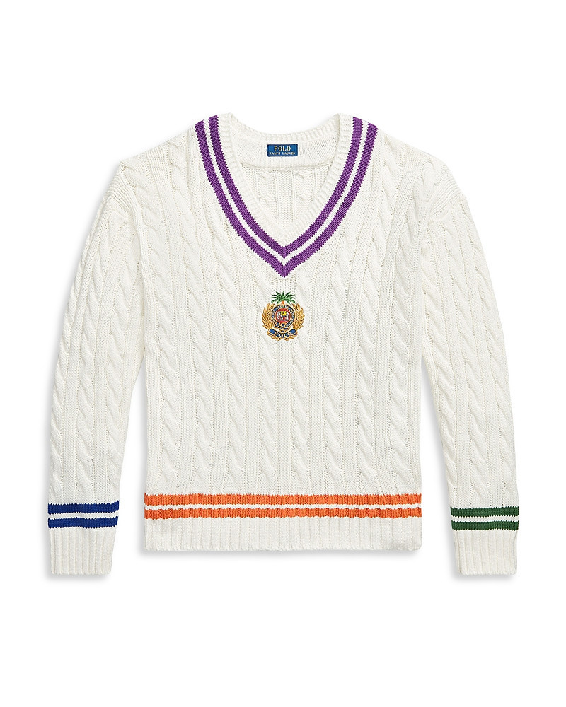 Polo Ralph Lauren Embroidered Cotton & Linen Cricket Sweater | Bloomingdale's (US)
