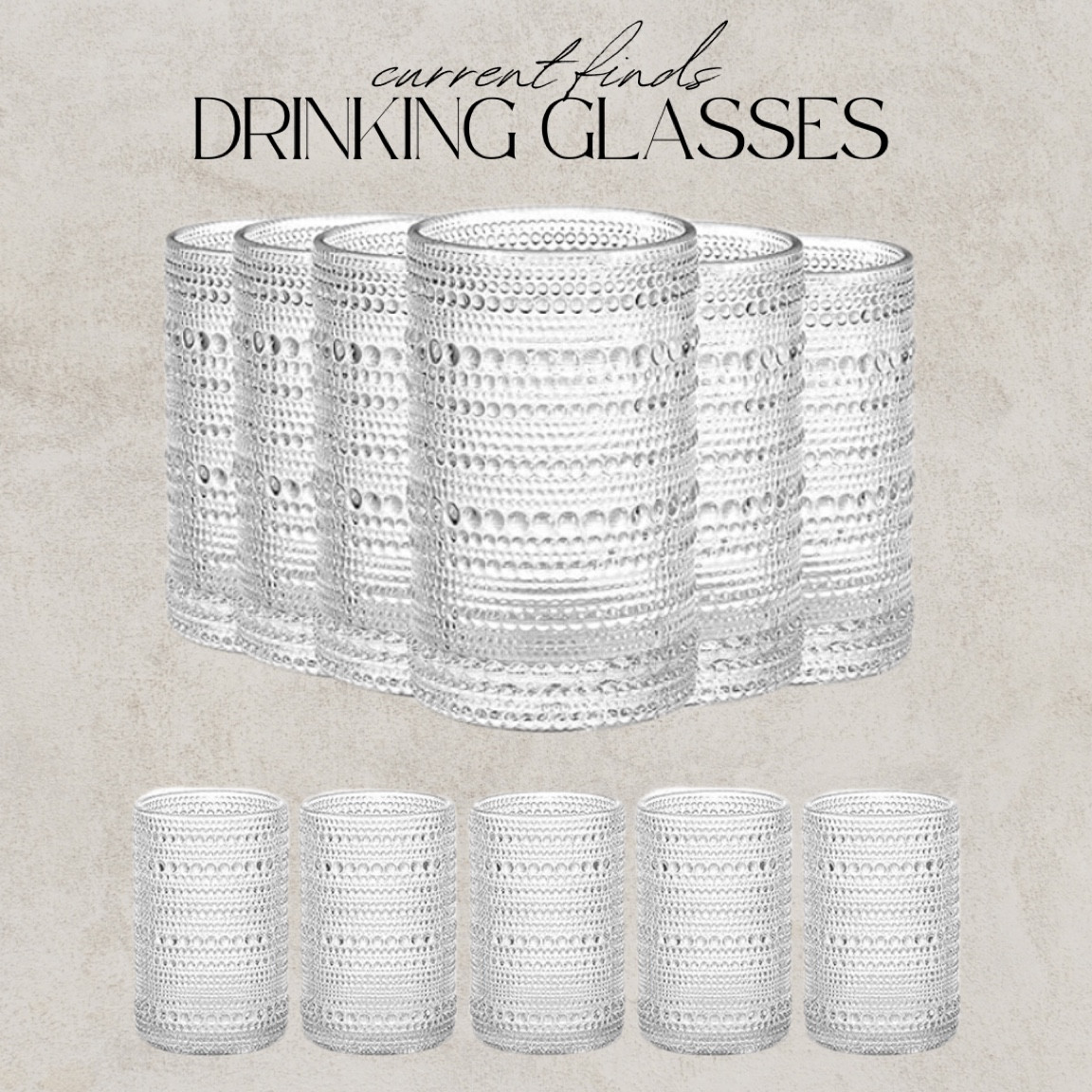 Love these textured drinking glasses from Amazon! Hobnail glasses, glassware, modern glassware

#LTKhome #LTKsalealert #LTKfindsunder50