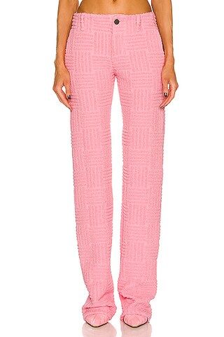 Bottega Veneta Intreccio Towelling Trouser in Bubblegum | FWRD | FWRD 