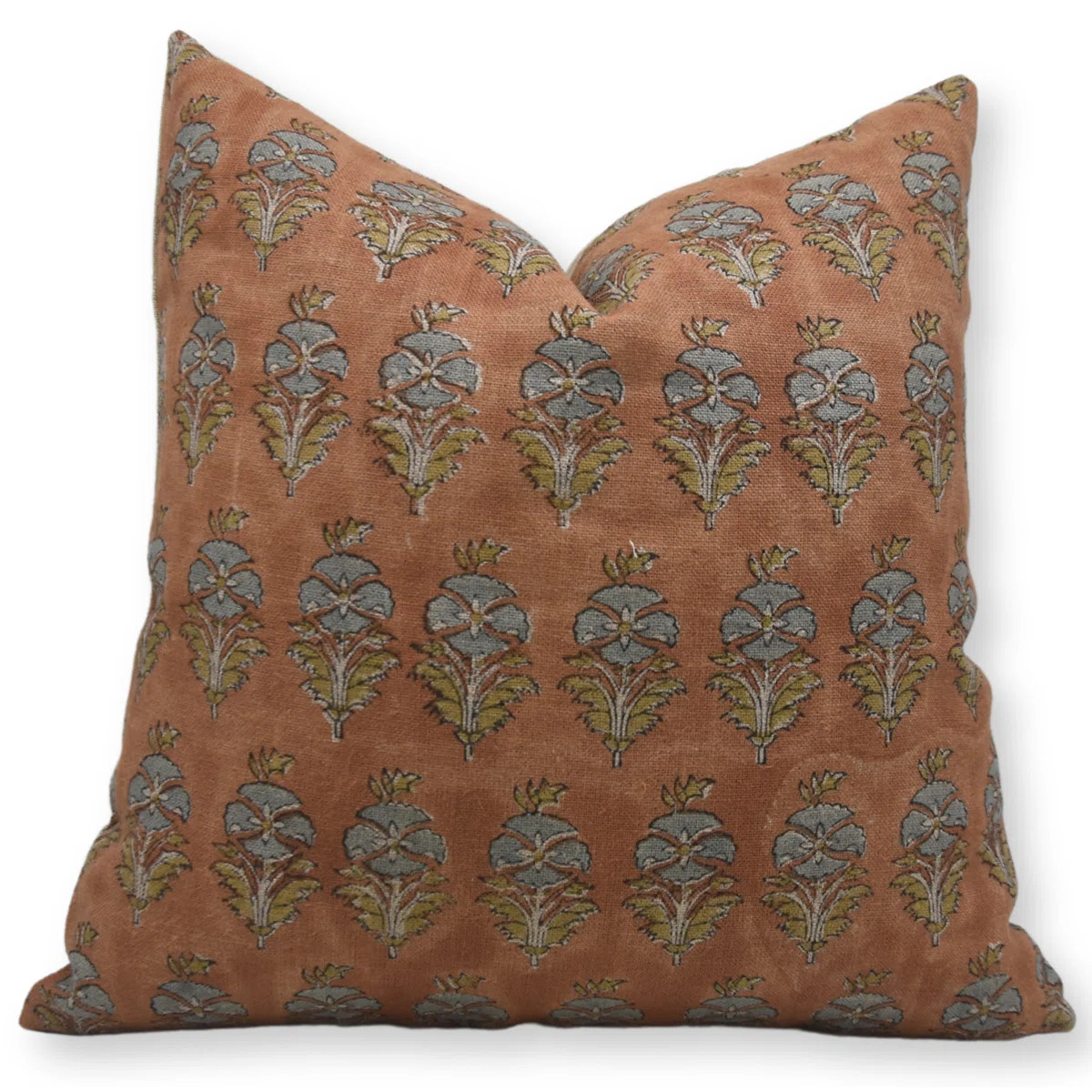 Fabdivine Mormukut Handmade Thick Linen Throw Pillow Cover Traditional Block Print Décor- 20x20 ... | Wayfair North America