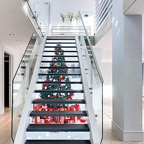 FLFK 3D Christmas Tree with Red Present Boxes Self-Adhesive Stair Stickers Xmas Party Home Stairc... | Amazon (US)