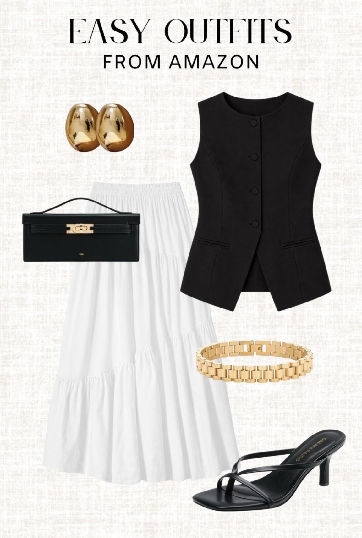 Elevated Amazon neutrals 🖤

amazon outfit, neutral outfit, black and white outfit, capsule wardrobe, chic outfit, minimalist style, amazon finds, summer outfit, elevated basics, effortless style

#LTKSeasonal #LTKMidsize #LTKWorkwear