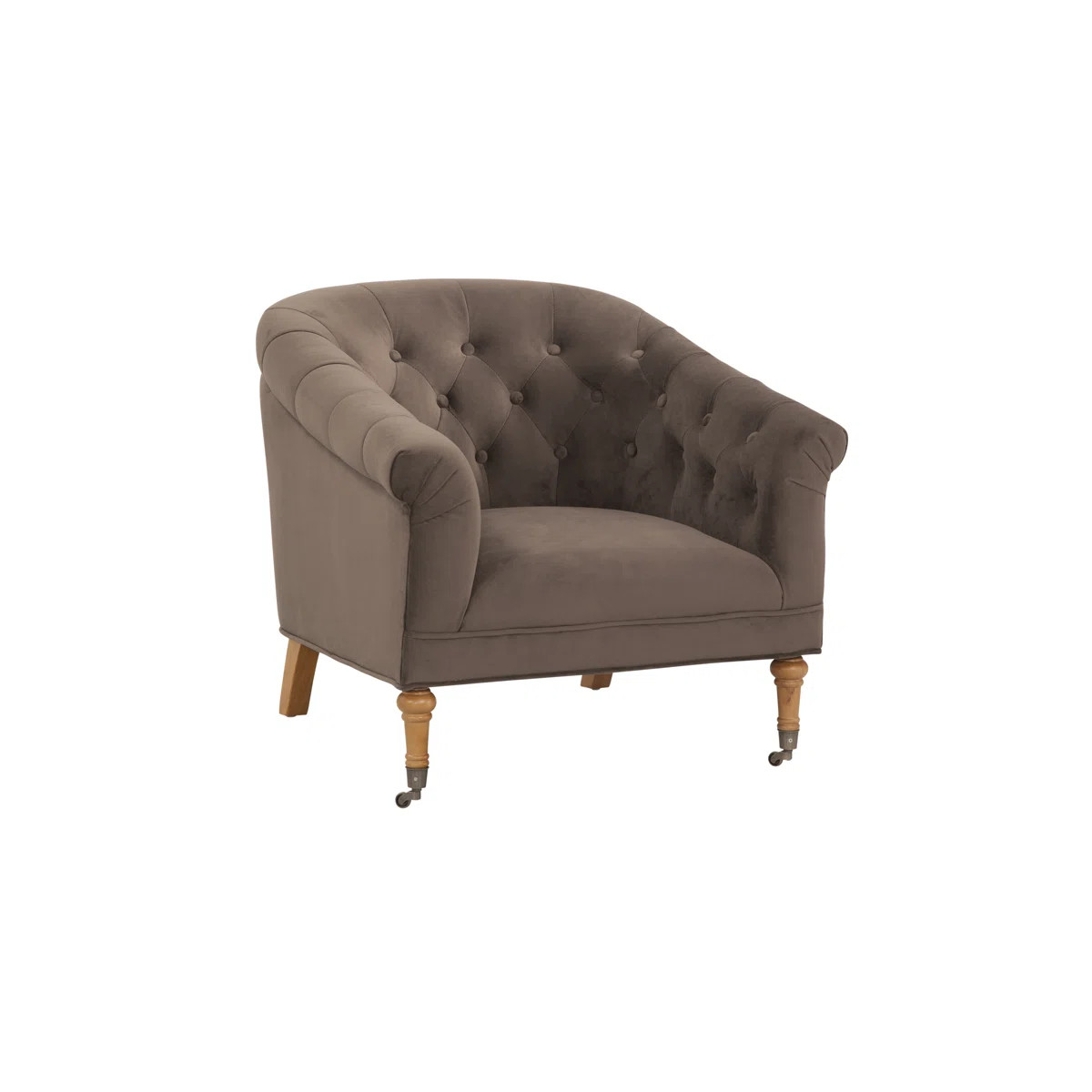 Maxeys Velvet Diamond Button Tufted Club Chair with Casters | Wayfair North America