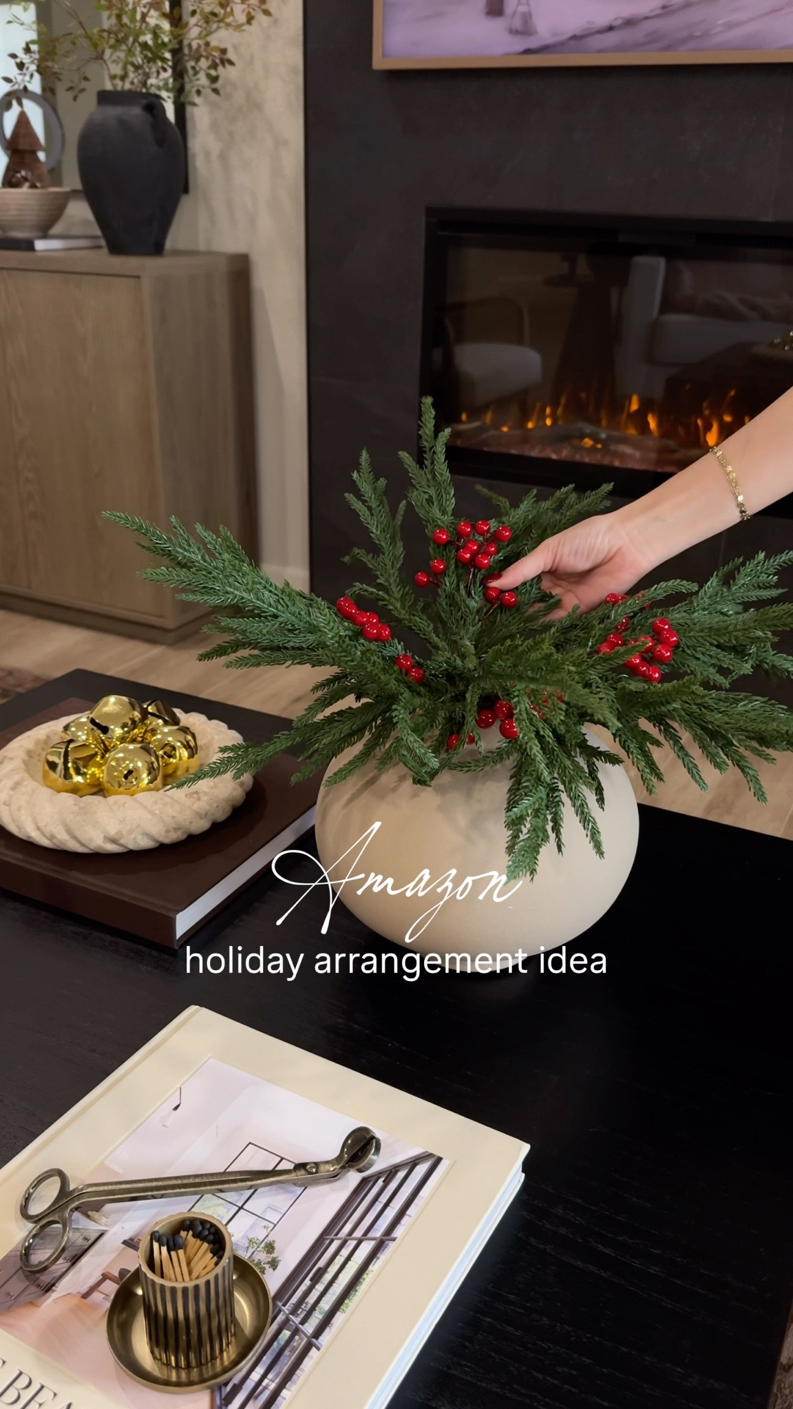 Easy DIY holiday arrangement!🎄

I grabbed these real-touch pine stems and paired them with berry picks for a festive holiday arrangement - both from Amazon! 

#christmasmagic #christmasdecor #holidayarrangements #amazonhome #diychristmasdecor #diyholidaydecor 

#LTKHome #LTKSeasonal #LTKHoliday