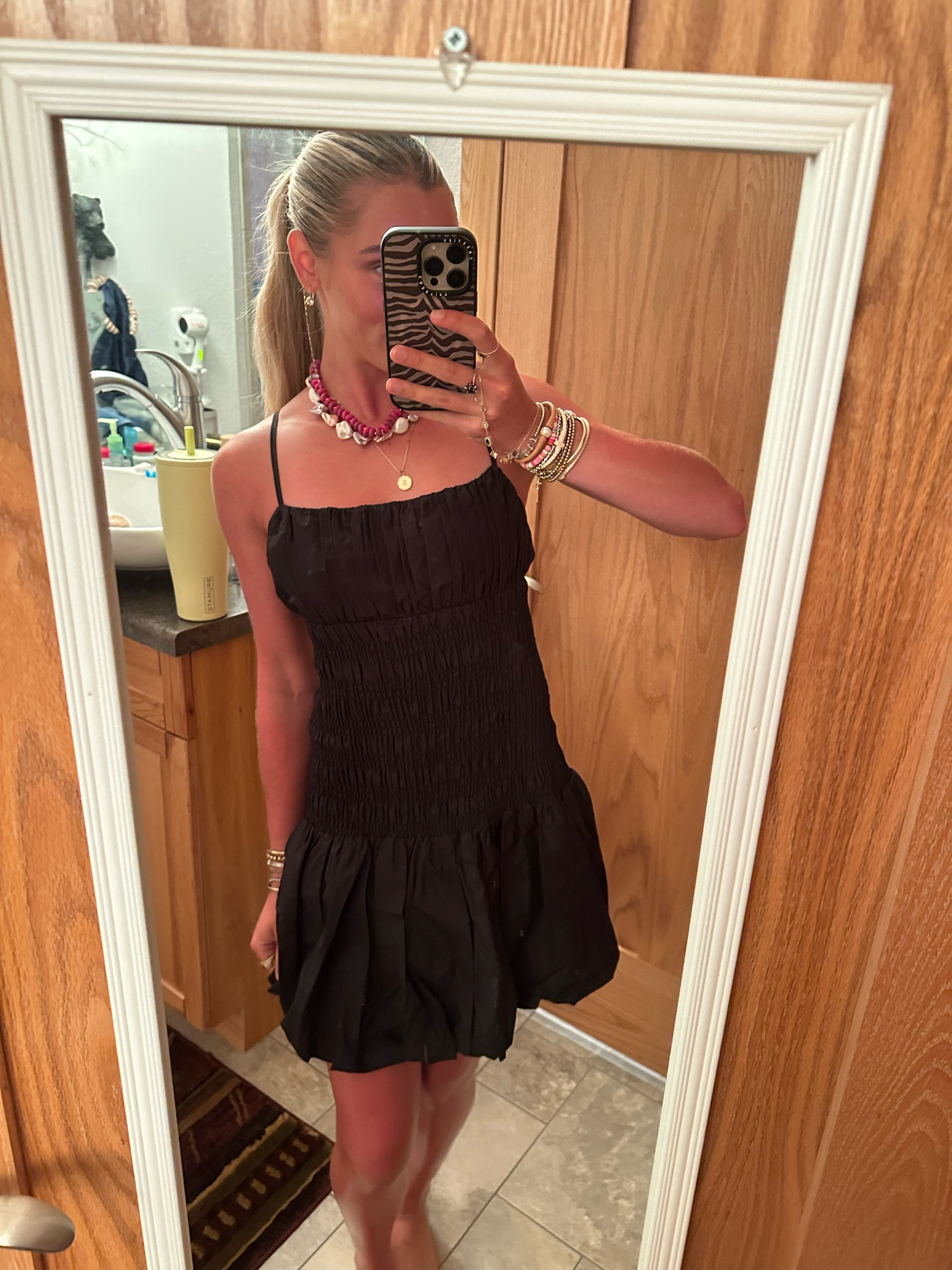 My dress is size xs from Michael Kors @Michael Kors US I rented from @renttherunway my code is RTRXSVOSEN50. My shoes are Tory Burch jelly ballet flats I did a fun necklace situation my pearl necklace is amazon and my pink beaded necklace is @lashnextdoor and my long pendant necklace is James Michelle

#LTKootd #LTKdayinmylife #LTKSeasonal