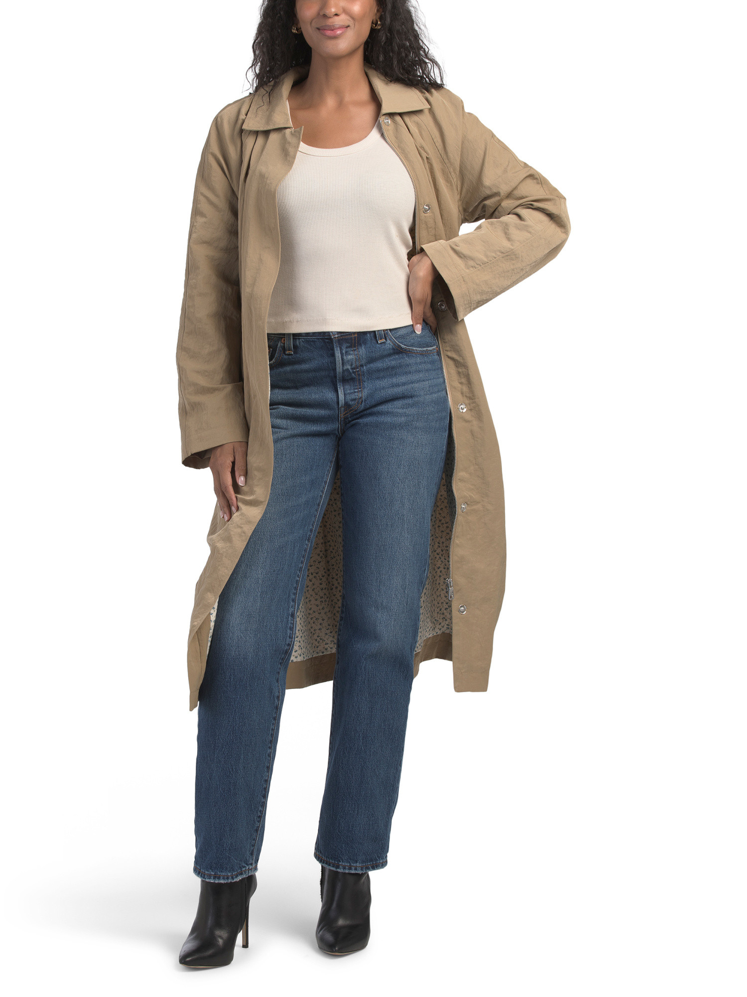 Nylon Pleated Rain Trench Coat | TJ Maxx