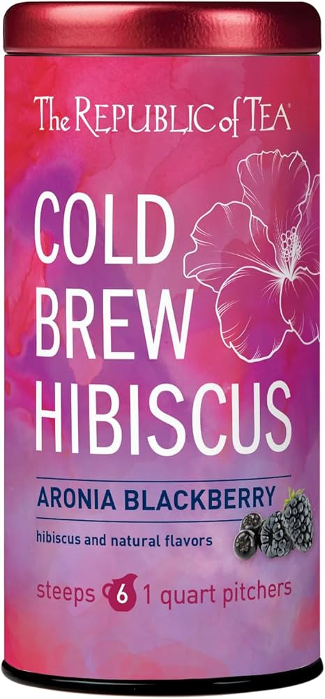 The Republic of Tea – Cold Brew Hibiscus Aronia Blackberry Iced Tea, Large Herbal Iced Tea Pouc... | Amazon (US)