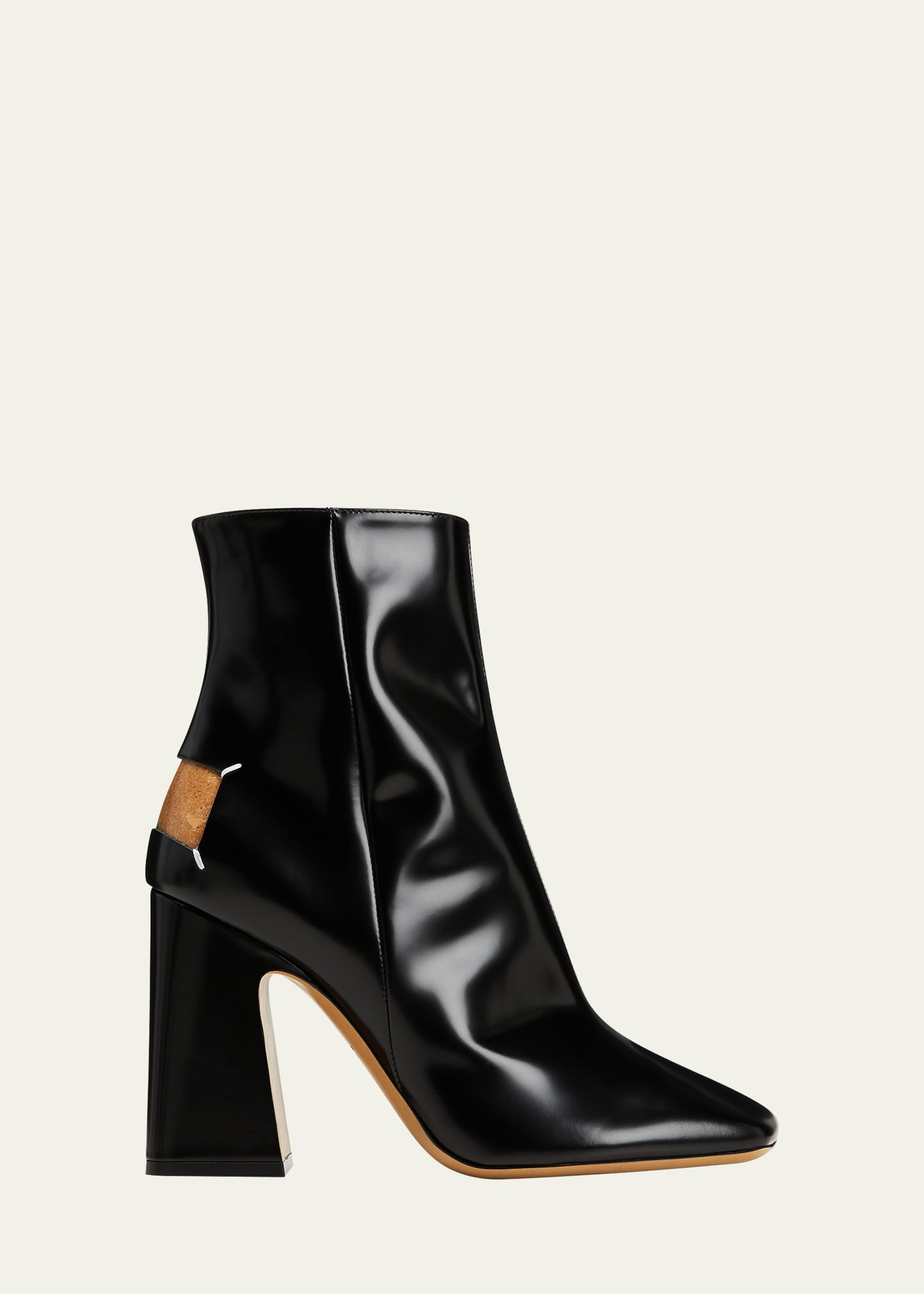 Maison Margiela Cutout Leather Block-Heel Booties | Bergdorf Goodman