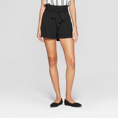 Women's Paperbag Waist Shorts - A New Day™ Black | Target