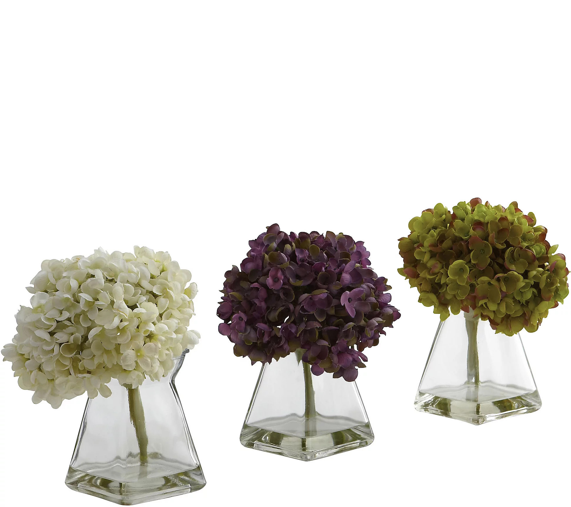 Set of 3 Hydrangeas in Vases by Nearly Natural | QVC