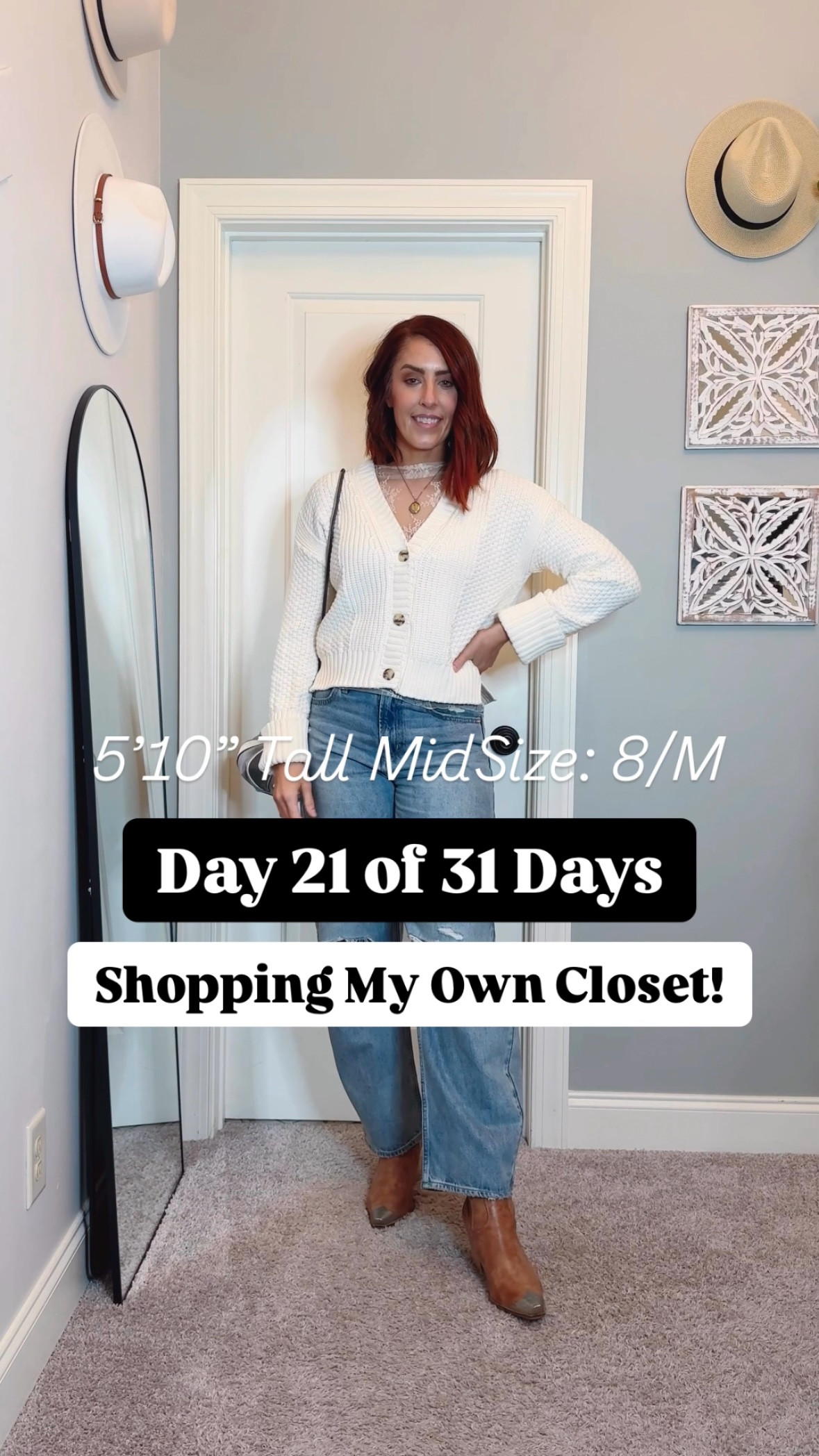 Day 21 of 31: Boho Layers 🤍 Today wasn’t my best mental health day, and I want to keep it real with you. Grief is a winding journey, and since losing my sister last September, I’ve been learning how to move through the hard days with grace. 

So, I gave myself permission to rest today and still honor my challenge by sharing a recent outfit that fits the theme perfectly.

This look brings the perfect mix of softness and texture with my tall-friendly barrel jeans, a dreamy lace layering top, and a cropped knit cardigan. 

Paired with western booties and my vintage balloon bag, it’s giving cozy, thoughtful boho vibes I love. 💛

Here’s to honoring your emotions and still showing up for yourself in ways that feel right. 🕊️ What’s your go-to outfit for a day when you need comfort and ease? Let me know below.

#BohoLayers #31DaysOfClosetMagic #GriefAndGrace #TallWomenFashion #BohoWinterOutfits #SweaterWeather 

#LTKMidsize #LTKShoeCrush #LTKStyleTip