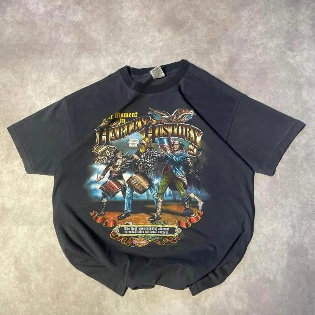 Vintage 80s Harley Davidson Motorcycle Harley in History Tee Shirt - Etsy | Etsy (US)