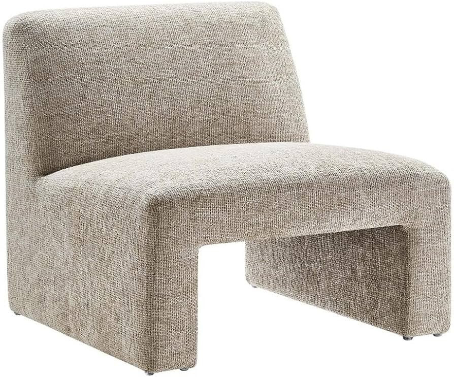 Modway Amita Chenille Upholstered Oversized Accent Lounge Khaki \u2013 Plush, Comfy Slipper, Idea... | Amazon (US)