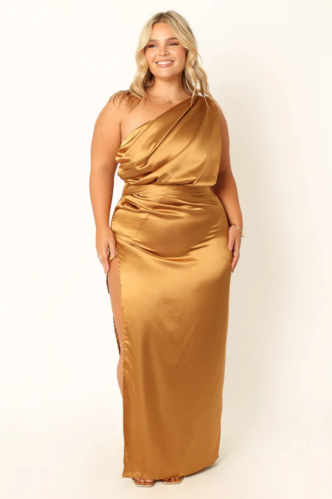 Nadia One Shoulder Maxi Dress - Bronze | Petal & Pup (US)
