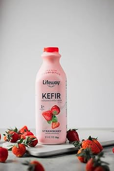 Lifeway Low Fat Kefir - 10g Protein, 12 Live Active Probiotic Cultures, Up to 99% Lactose Free, Gluten Free – Strawberry, 32 oz | Amazon (US)