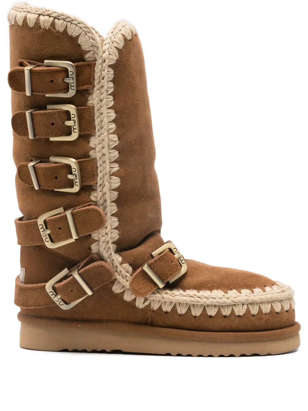 crochet-trimmed buckle boots | Farfetch Global