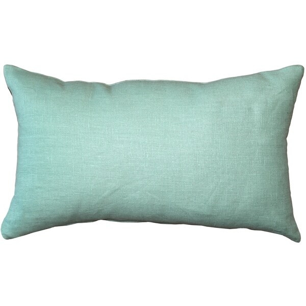 Pillow Decor - Tuscany Linen Aqua Green 12x20 Throw Pillow | Bed Bath & Beyond