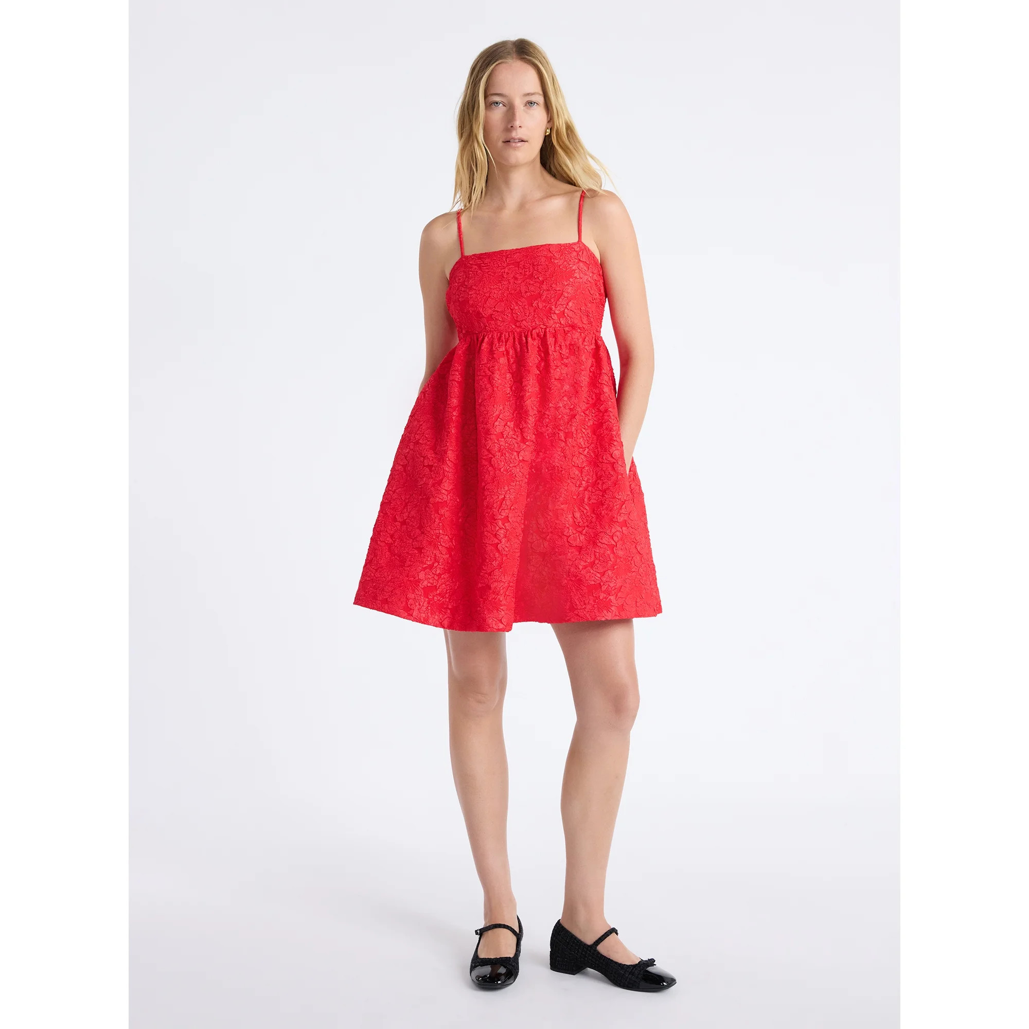 Free Assembly Women's and Women's Plus Sleeveless Lace Babydoll Dress with Pockets, Size XS-4X | Walmart (US)