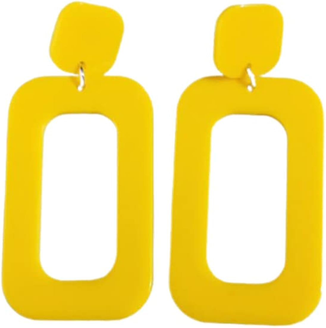 Vintage Minimalist Multicolor Acrylic Earrings Geometric Square Hollow Drop Dangle Neon Earrings ... | Amazon (US)