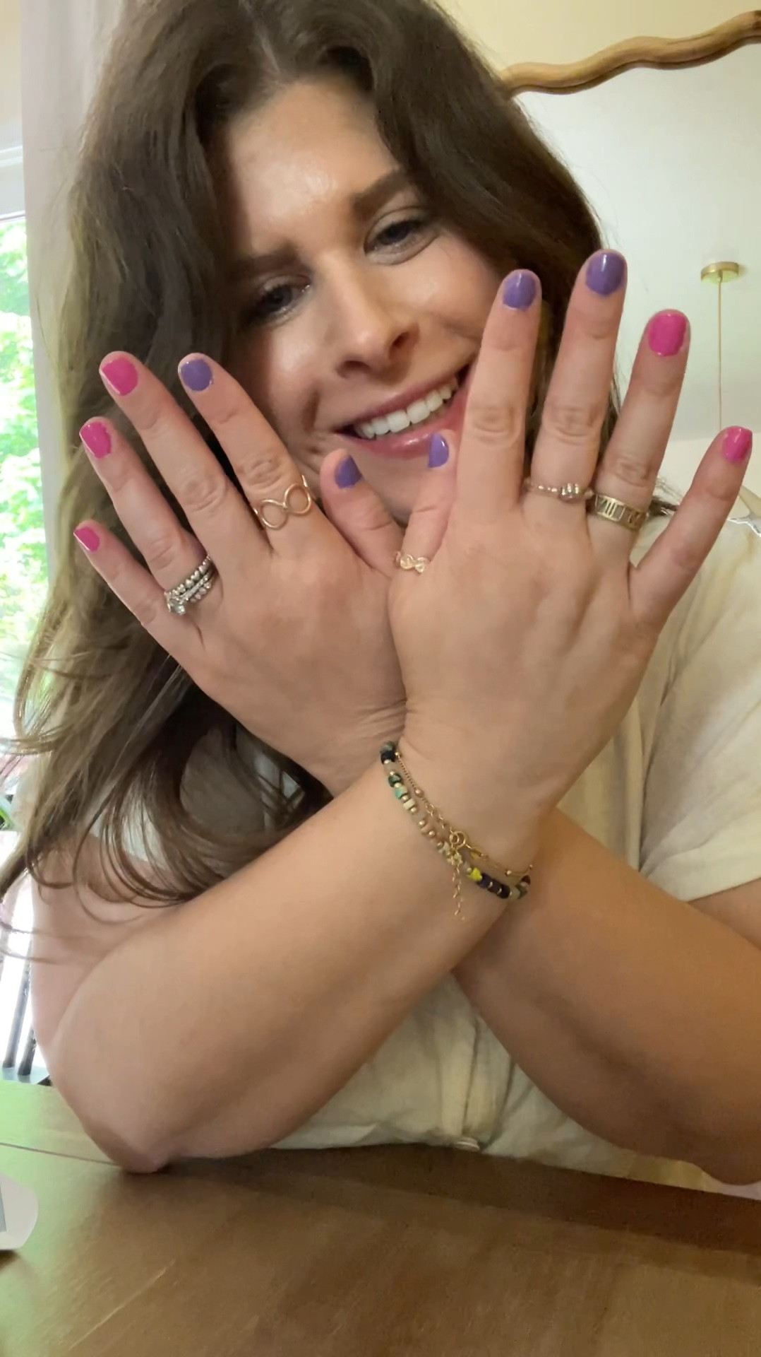 Comment NAILS for the links! Painting my nails is so therapeutic for me. I love giving myself an at home manicure using this nail polish from @ellamila! The colors are not only so dreamy & pretty, but it’s eco friendly, vegan, cruelty free, 17 free, & made in the USA. The soy nail polish remover & wipes are so nice on my nails, they feel so nourished after using either. There is no smell, which is amazing! I love that there is a base coat to really help the nail polish stay on & adhere to your nails. The top coat is perfect for finishing your manicure. I used the colors Sun Has Set & Lavender Fields. I love doing 3 fingers in one color & 2 fingers in another color & then doing the opposite on the other hand! #ellamila #ellamilapartner #ad



#LTKBeauty #LTKSeasonal #LTKStyleTip