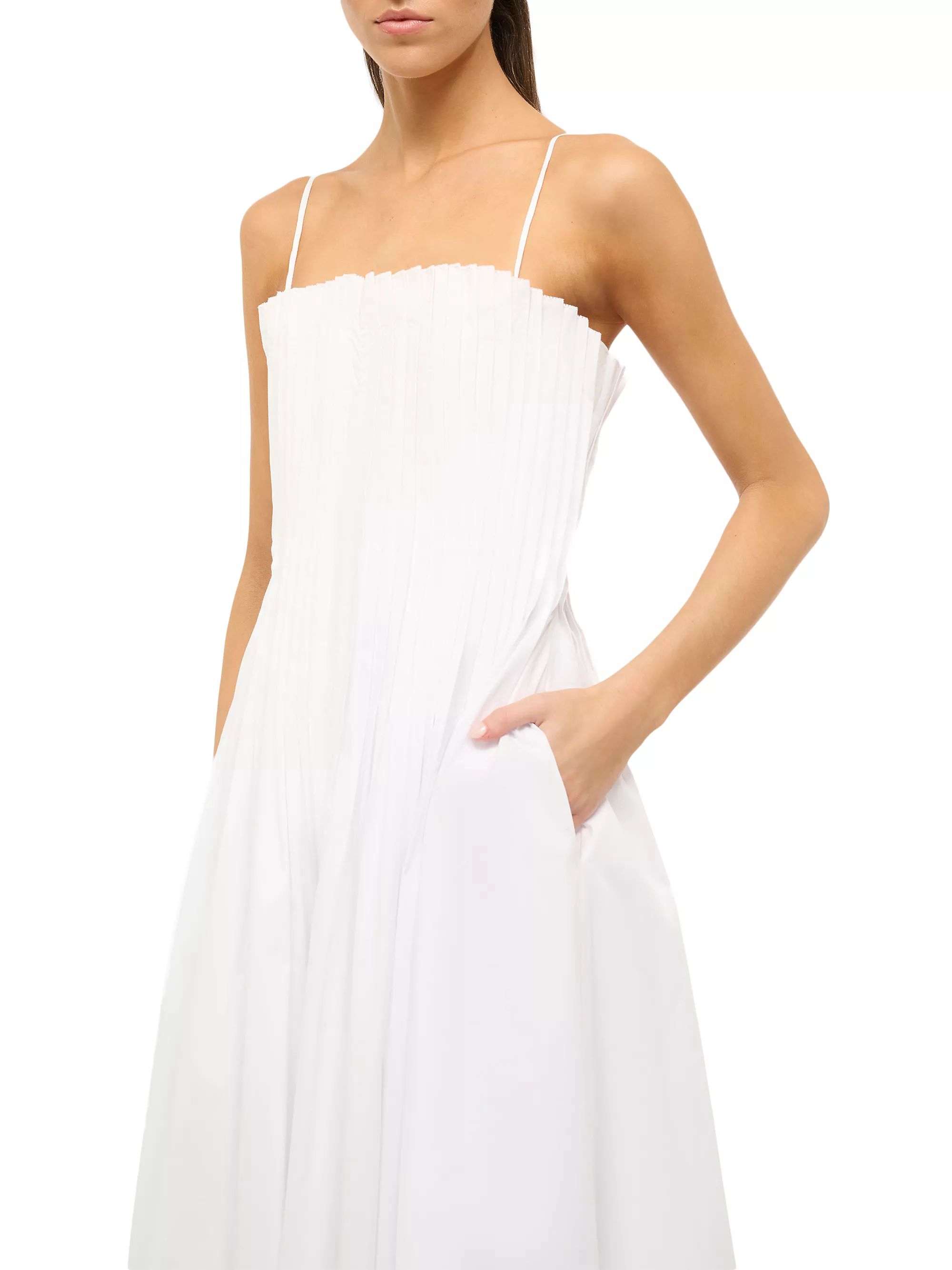 DressesDay & CasualStaudBella Pleated Cotton-Blend Sleeveless Midi-Dress$550 | Saks Fifth Avenue