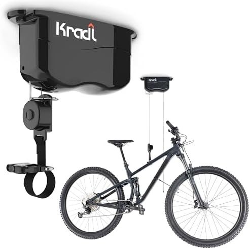 Kradl - Ceiling Mount Bike Lift and Rack. Bicycle Storage Hoist Without Electricity, Clumsy Ropes... | Amazon (US)